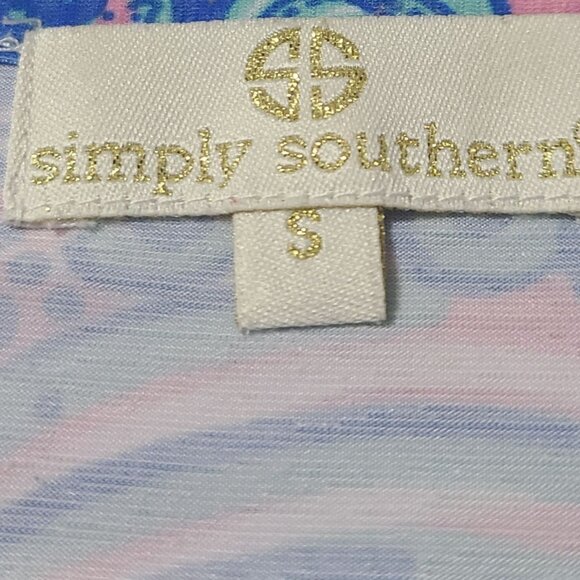 Simply Southern Pink and Blue SWIRLY Top Seashells Beach Small - Picture 5 of 16